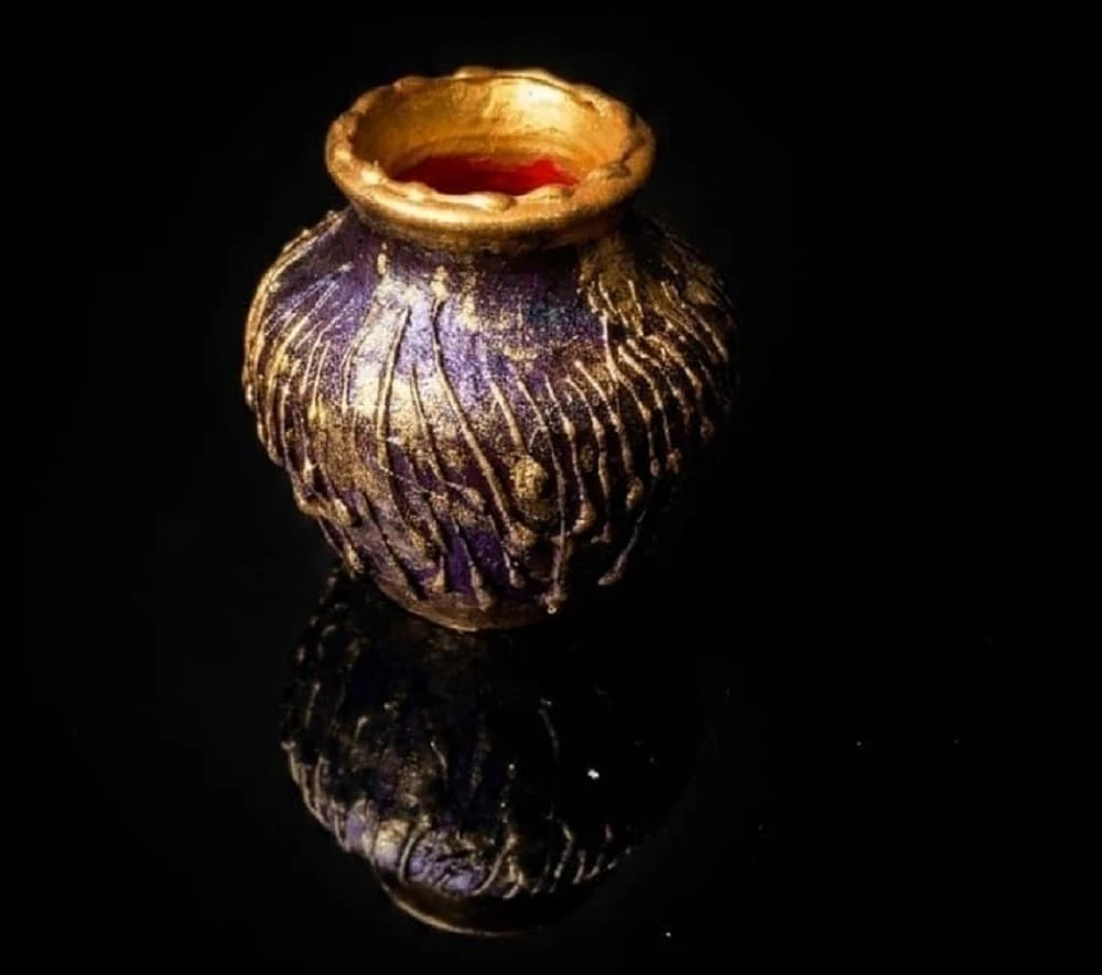 Curated Craft Handmade Terracotta Flower Vase Mini Earthen Pot with Textured Finish for Living Room Bedroom & Table Décor (7.62Lx7.62H cm) view 5