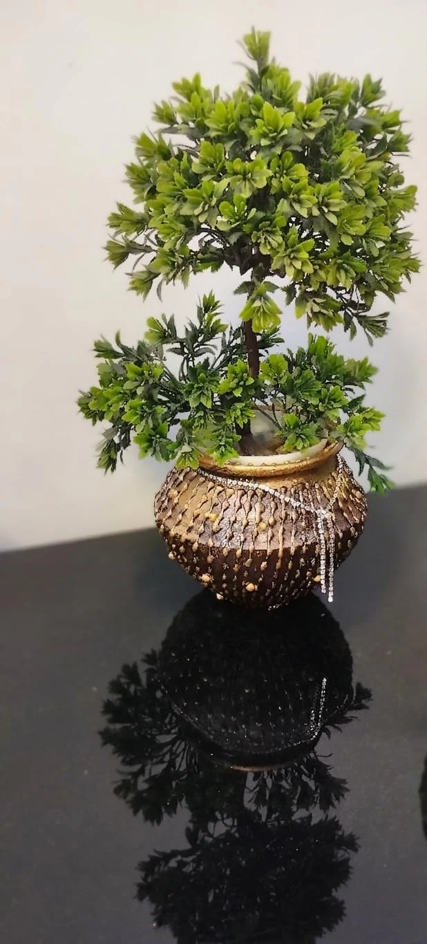 Curated Craft Terracotta Handcrafted Matki Planter with Antique Decorative Earthen Clay Mitti Pot for Artificial Plants Home,Office and Living Room Décor (17.78Lx12.7H cm) view 5