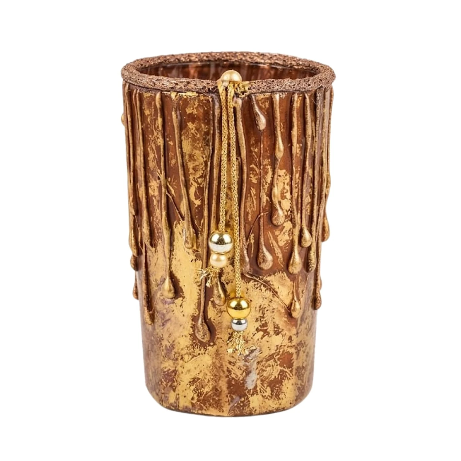 Curated Craft Handmade Decorative Flower Holder Vase with Rustic Antique Design for Elegant Home Styling (6.35Lx11.43H cm) view 1