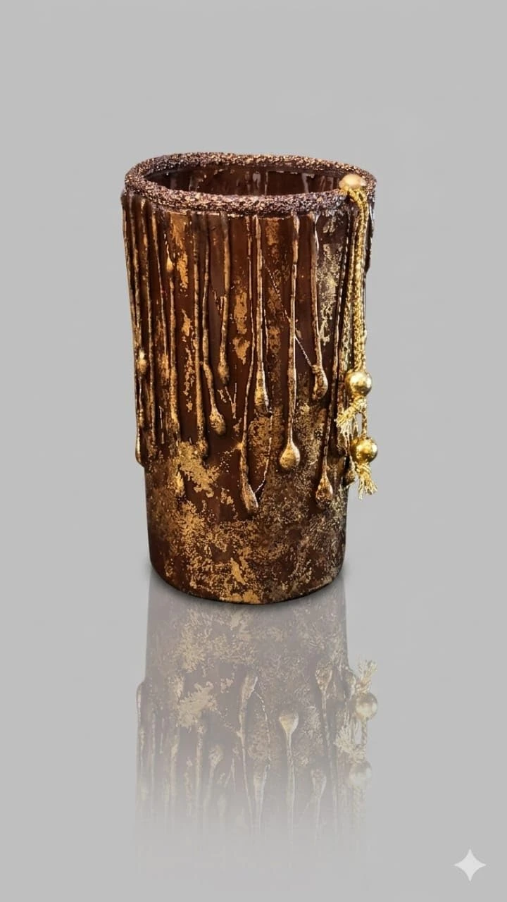 Curated Craft Handmade Decorative Flower Holder Vase with Rustic Antique Design for Elegant Home Styling (6.35Lx11.43H cm) view 8