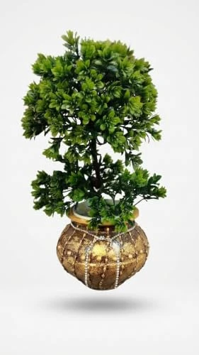 Curated Craft Terracotta Handcrafted Matki Planter with Royal Painted Decorative Earthen Clay Mitti Pot for Artificial Plants Home,Office and Living Room Décor (15.24Lx12.7H cm) view 6