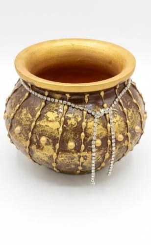 Curated Craft Terracotta Handcrafted Matki Planter with Royal Painted Decorative Earthen Clay Mitti Pot for Artificial Plants Home,Office and Living Room Décor (15.24Lx12.7H cm) view 7