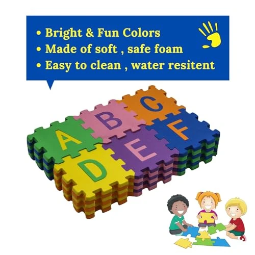 Alphabet & Number Floor Mats for Kids, Puzzle EVA Foam Mat for Children Above 2 Years (36 Pieces) view 3
