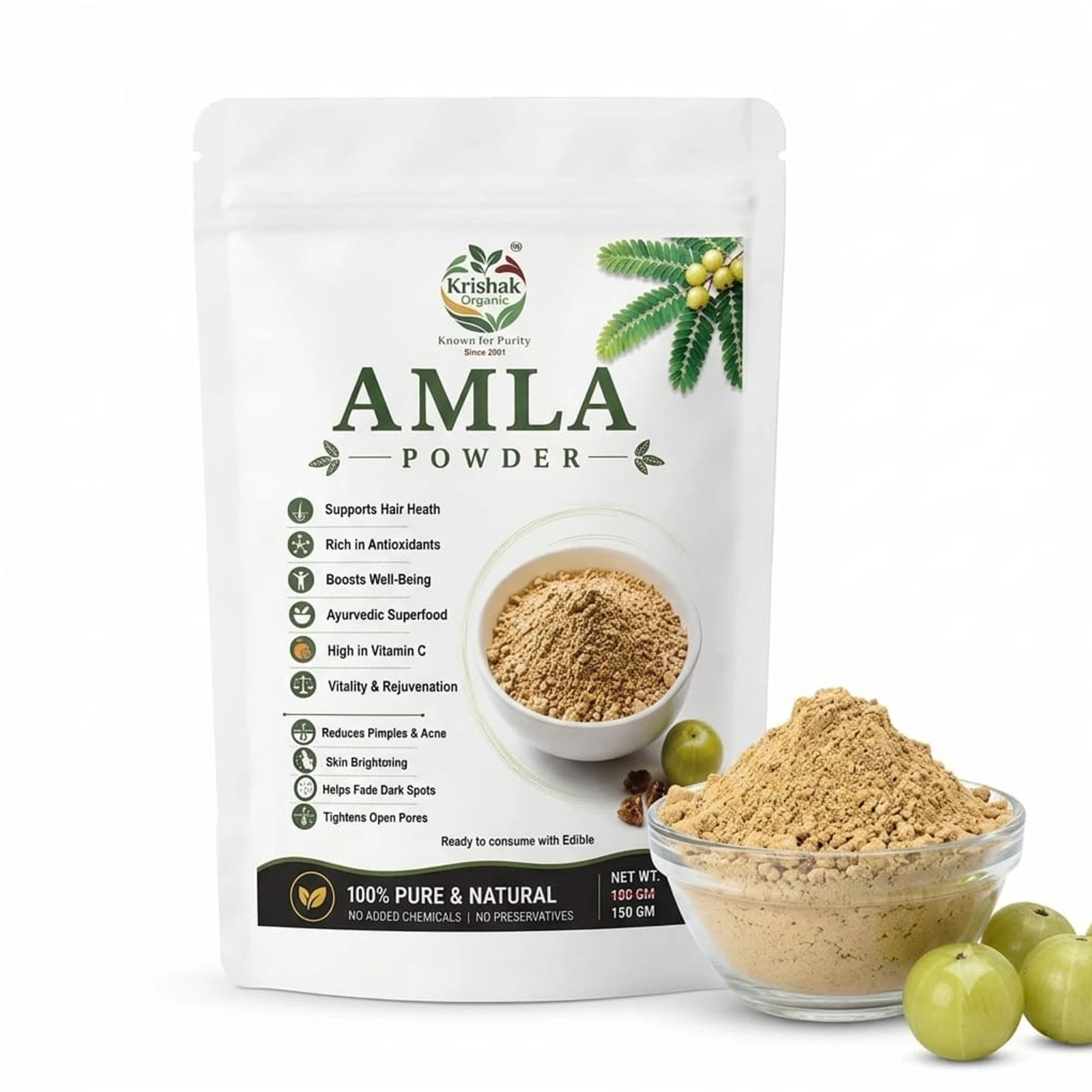 Krishak Organic Dehydrated Amla Powder view 1