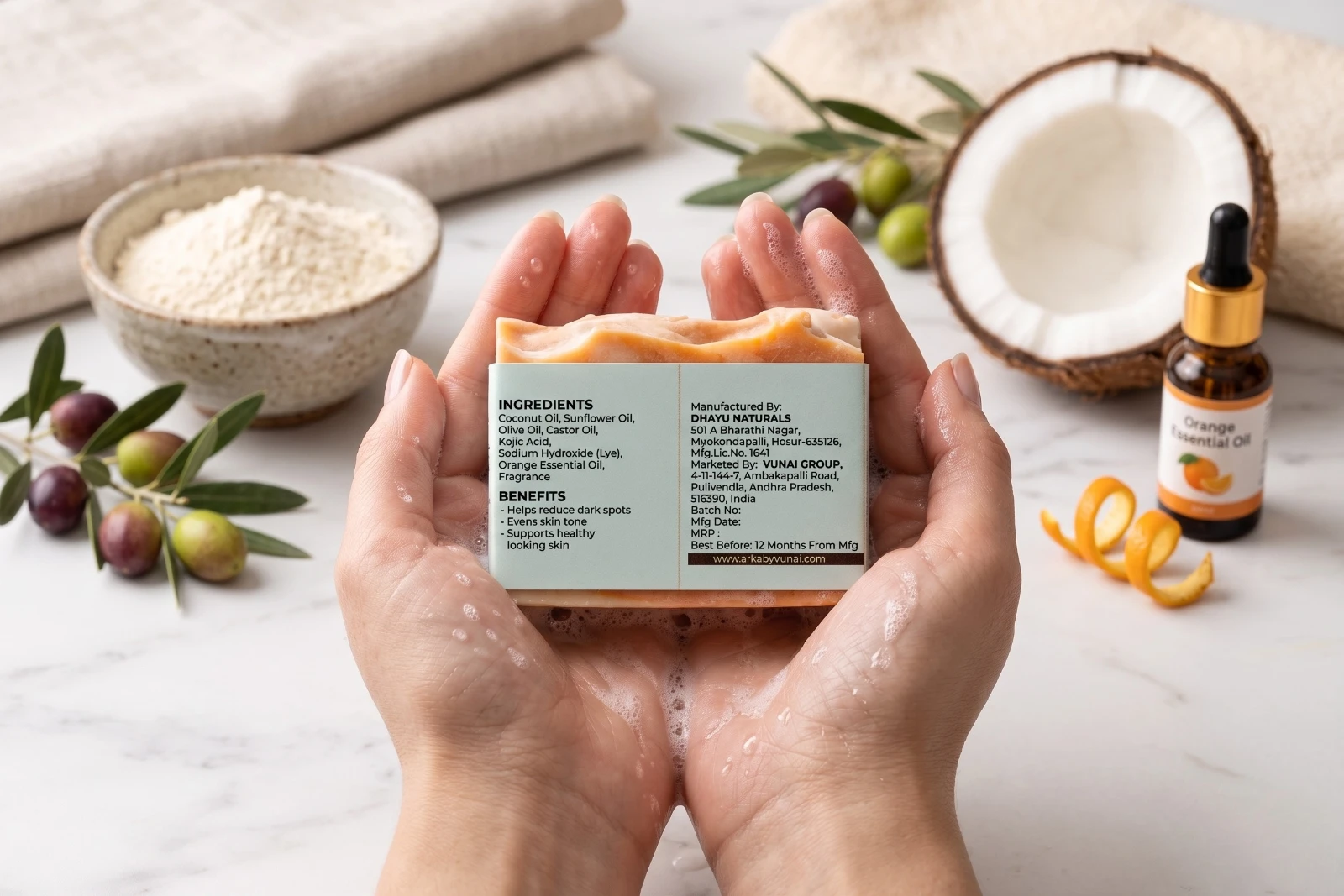 ARKA by VUNAI | Kojic Acid Handmade Soap | 100 g view 3