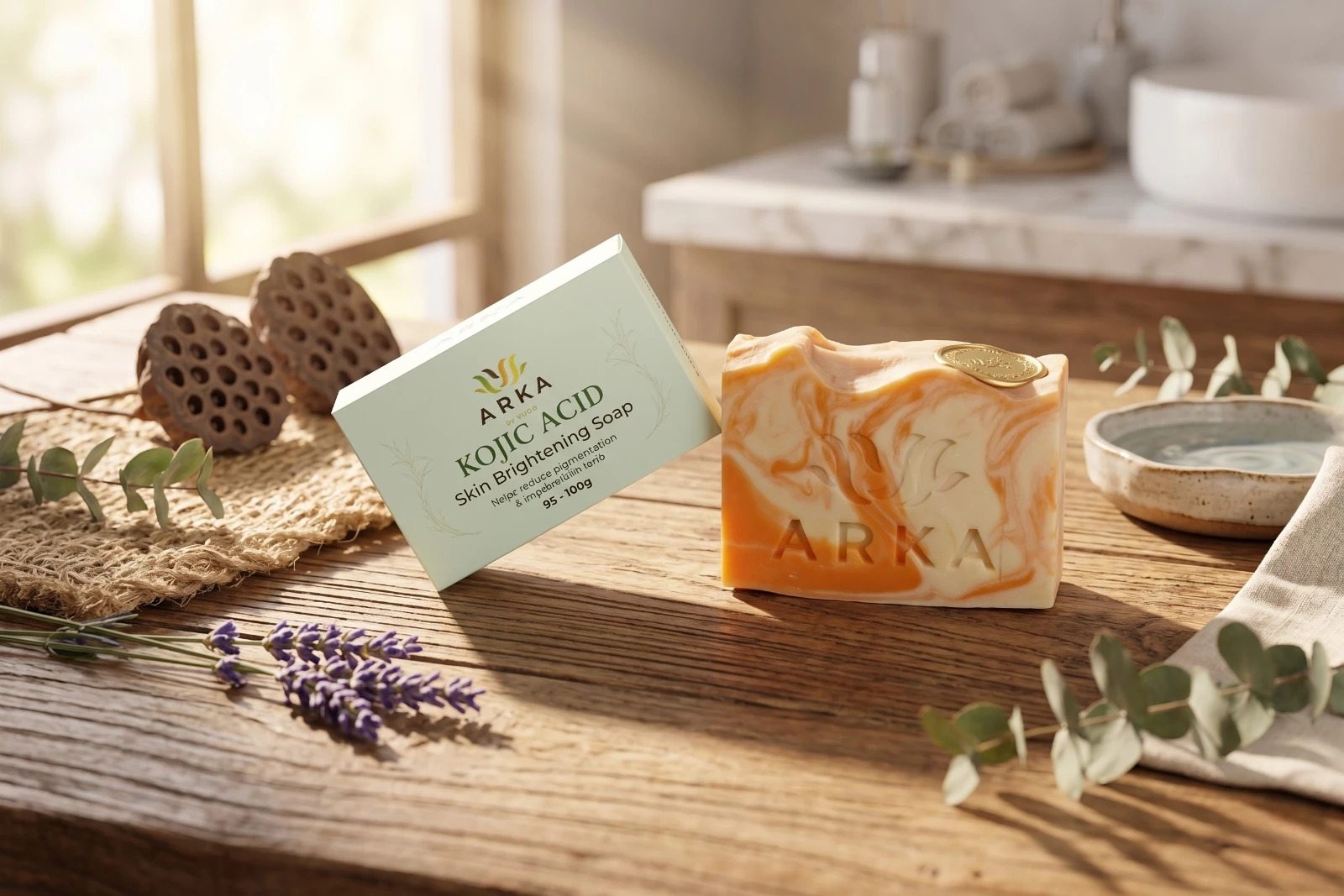 ARKA by VUNAI | Kojic Acid Handmade Soap | 100 g view 4