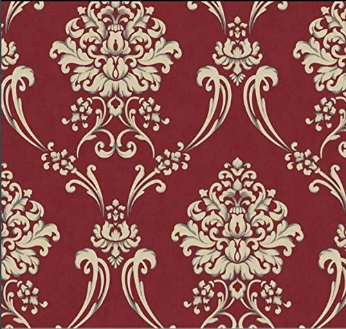 Design Studio || Shahi Damask Red || Wallpaper || 53 cm x 1000 cm view 2