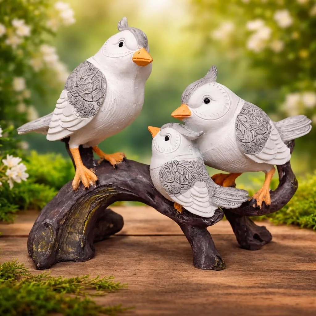 Decorative Bird Family Statue