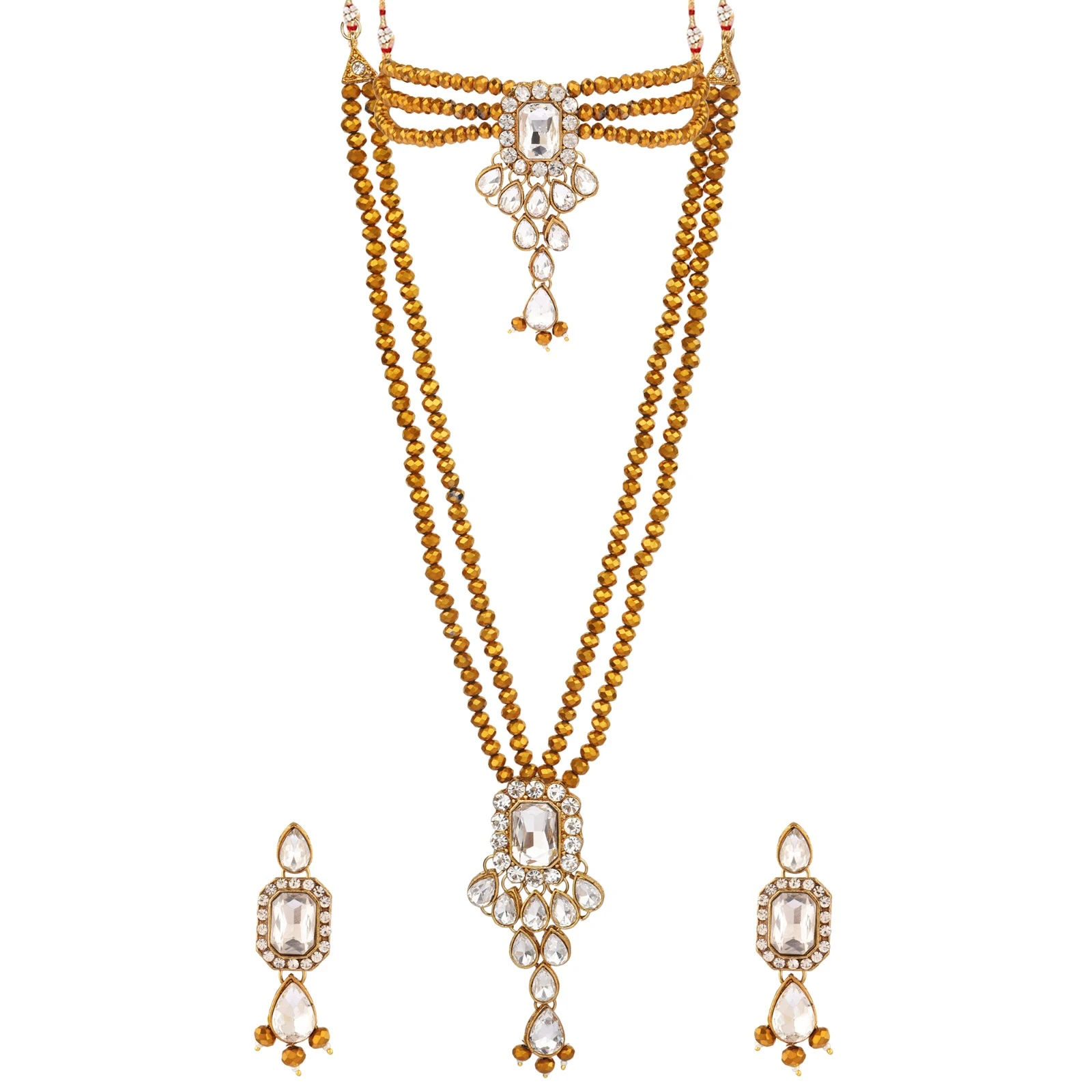 WP:15 Golden Crystal Necklace Set view 2
