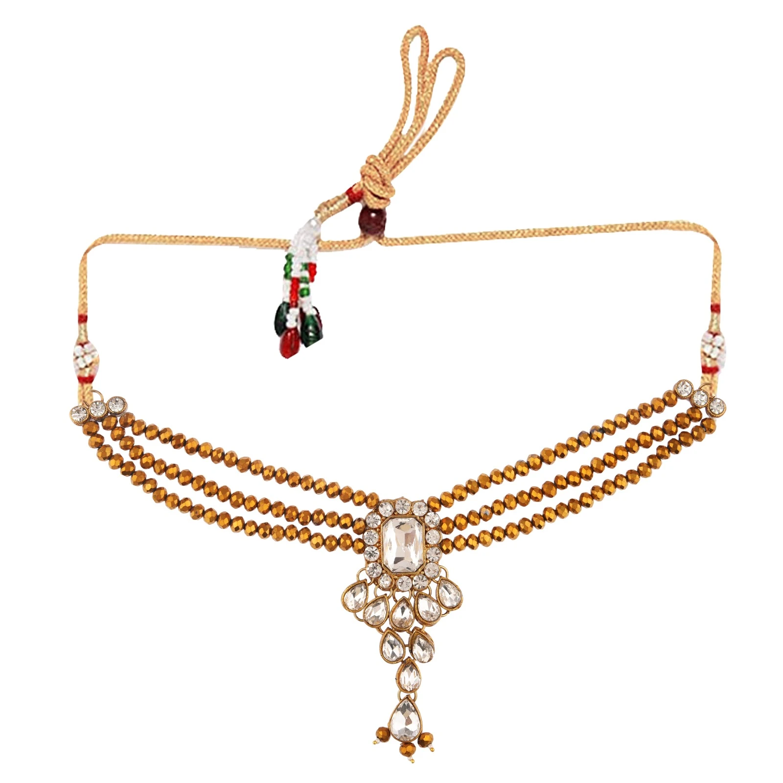 WP:15 Golden Crystal Necklace Set view 3