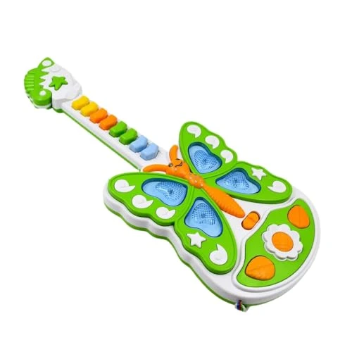 Design Studio Butterfly Guitar Toy with Light & Music β Electric Rock Multifunctional Keyboard Guitar for Kids, Musical Learning & Interactive Fun view 2