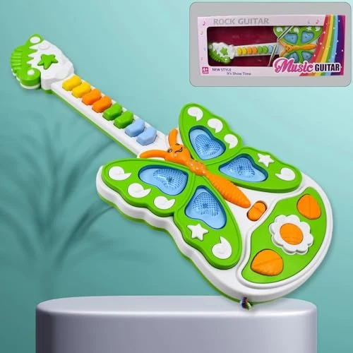 Design Studio Butterfly Guitar Toy with Light & Music β Electric Rock Multifunctional Keyboard Guitar for Kids, Musical Learning & Interactive Fun view 6