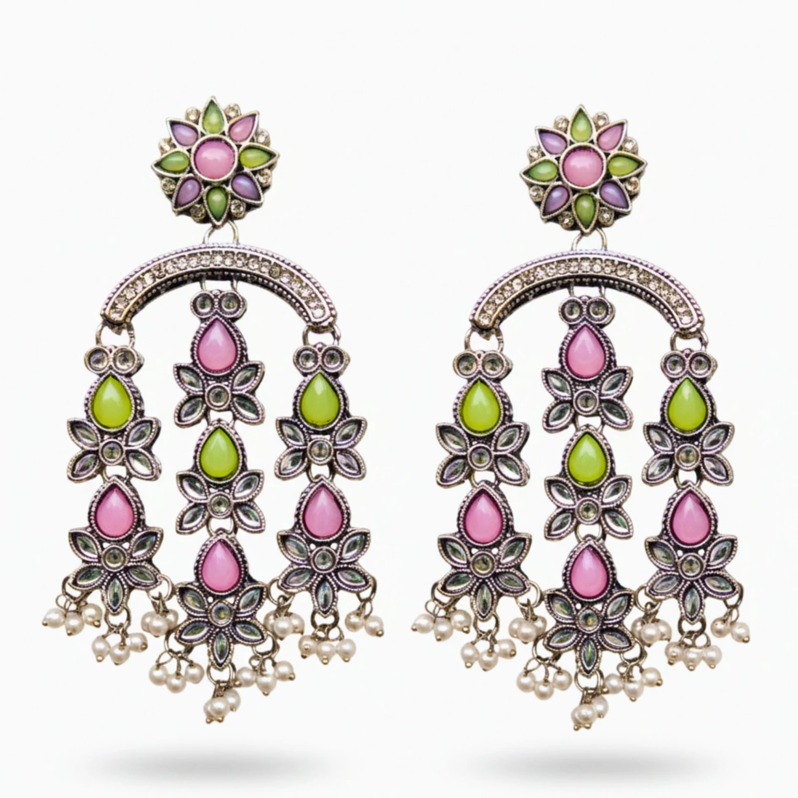 Tahaniya Bohemian Pearl Drop Jhumka Earrings Drops & Danglers view 1
