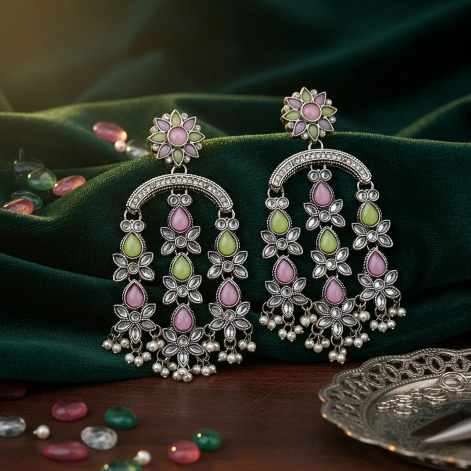 Tahaniya Bohemian Pearl Drop Jhumka Earrings Drops & Danglers view 4