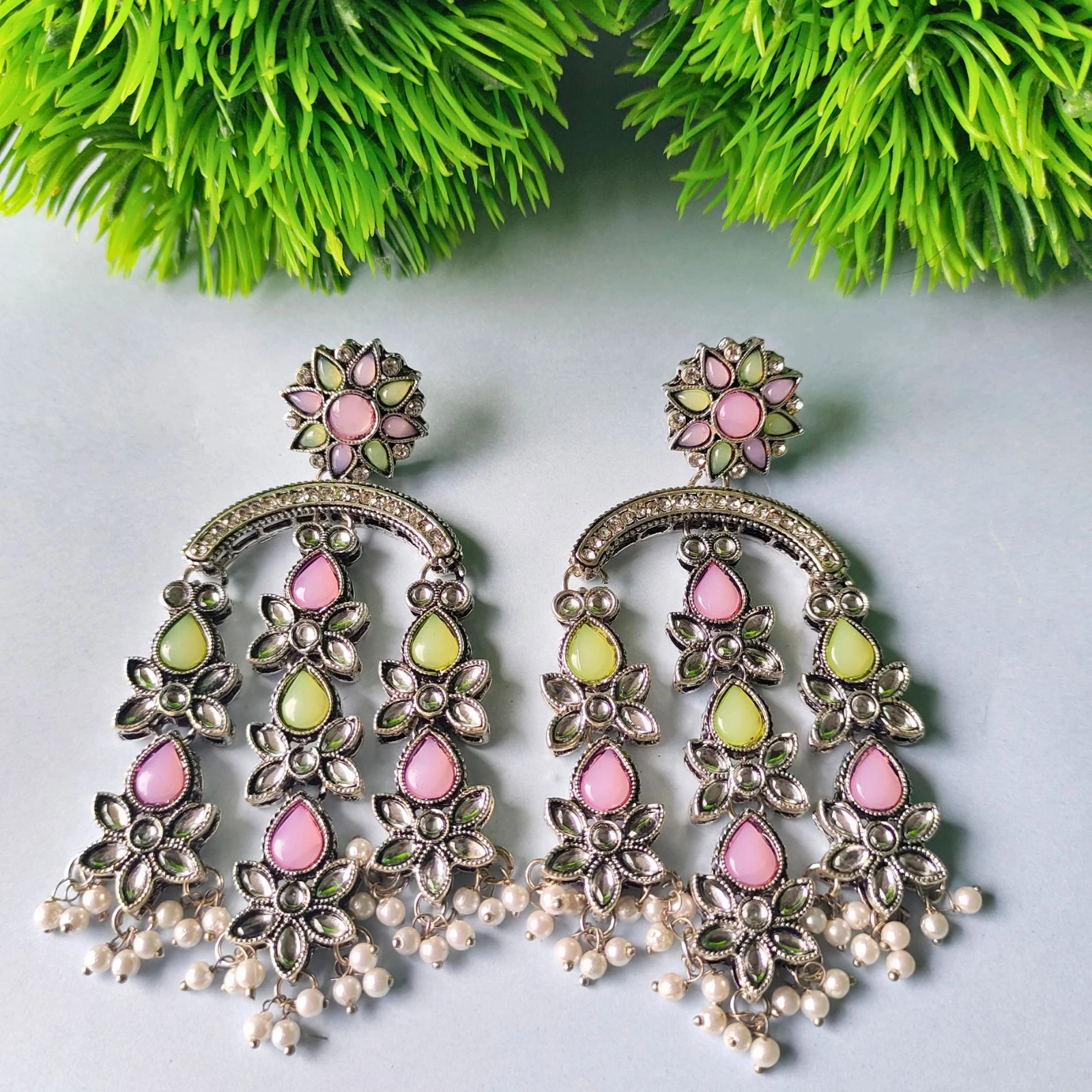 Tahaniya Bohemian Pearl Drop Jhumka Earrings Drops & Danglers view 5