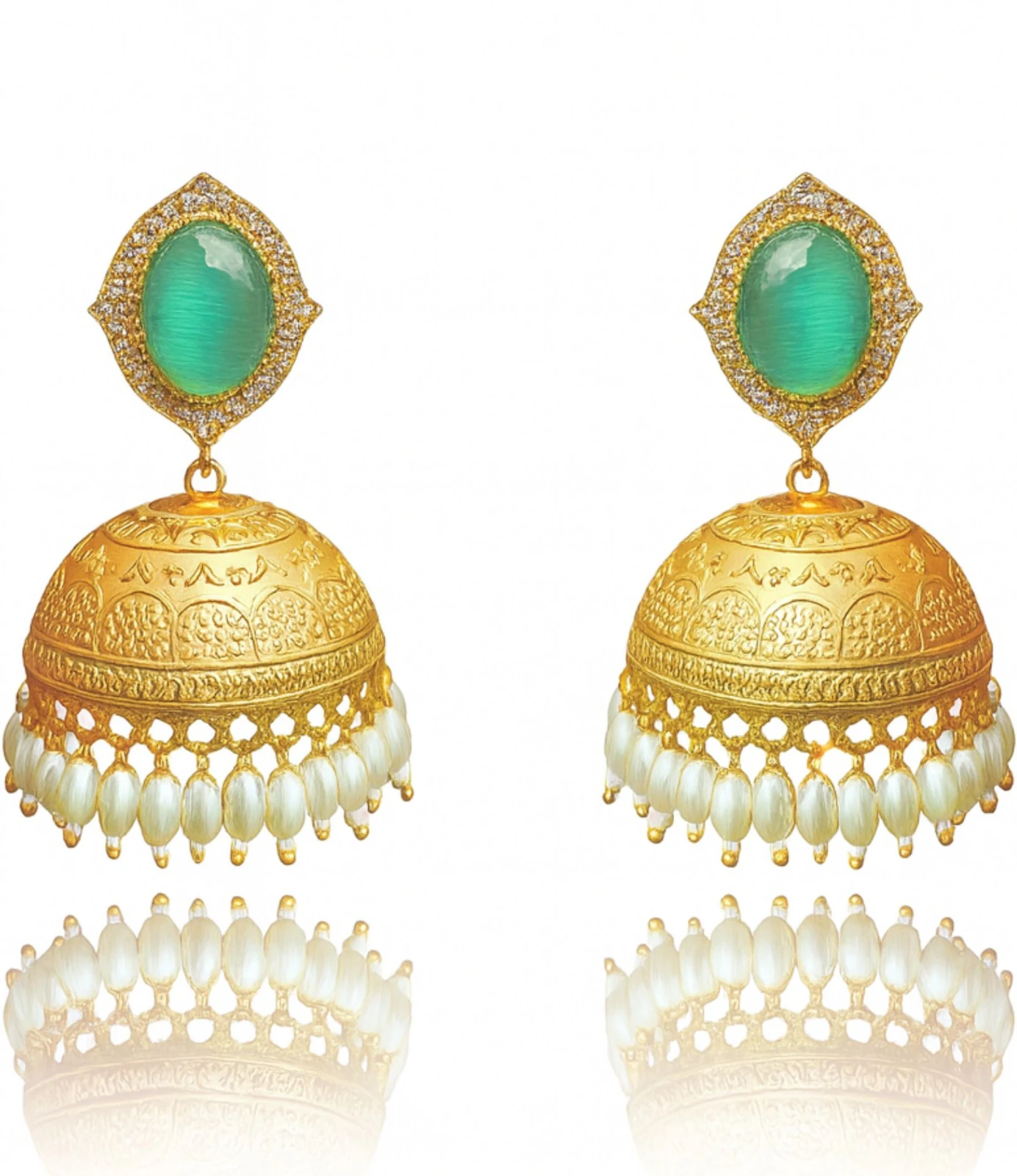 Tahaniya Bell Pearl Drop Earrings Stud Earring view 2