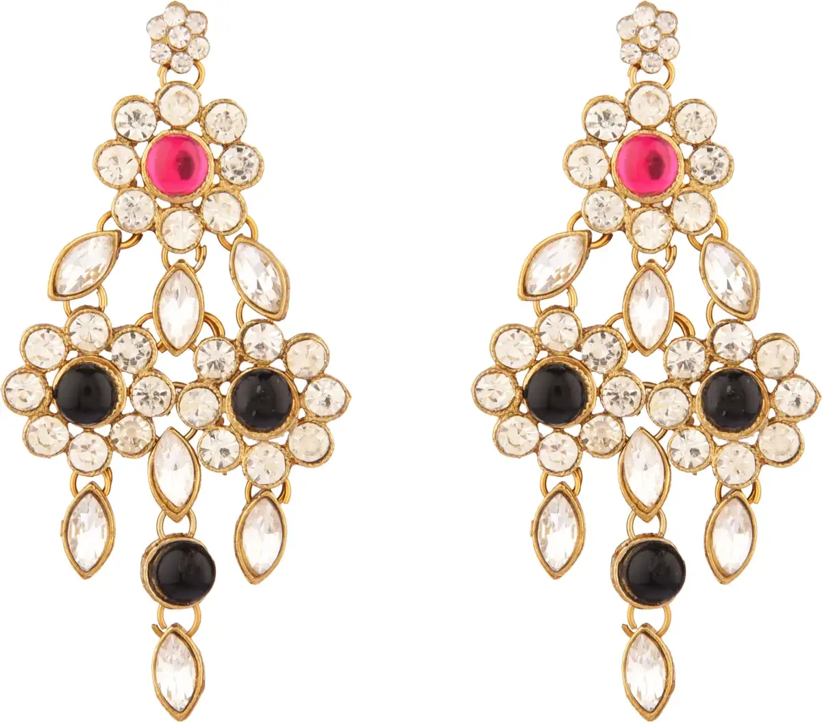 CATALYST CA : 624 BLACK EARRING Crystal Alloy Earring Set, Stud Earring view 1