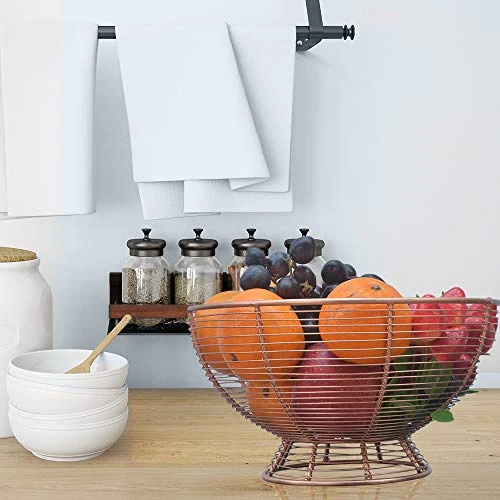 Craft Brio -A TRENDY HANDICRAFTS Wire Mild Steel Solid Bowl Basket - 3kg, 1 Piece, Brown, Copper view 4
