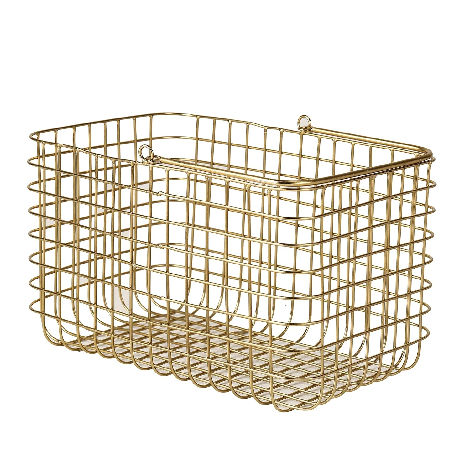 Craft Brio -A TRENDY HANDICRAFTS Wire Metal Square Decorative Diwali Gifting Basket Gold Finish (Size - 10 x 8 x 7 Ht) view 3