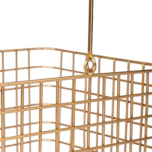 Craft Brio -A TRENDY HANDICRAFTS Wire Metal Square Decorative Diwali Gifting Basket Gold Finish (Size - 10 x 8 x 7 Ht) view 8
