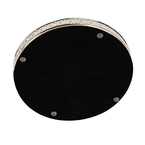 Craft Brio -A TRENDY HANDICRAFTS Round Decorative Mirror Tray 10 inches Dia Gold Plated Round Decorative Glass Mirror for Weeding and Pooja Diwali Gifting (10 X 10 X 2 Inches) (Sil view 6