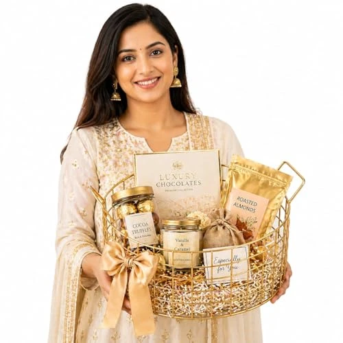 Craft Brio -A TRENDY HANDICRAFTS Multi-Purpose Metal & Gold Finish Wire Round Basket (Gold, Medium, 9.5 X 10 X 5 Ht) Pack Of 1 view 6