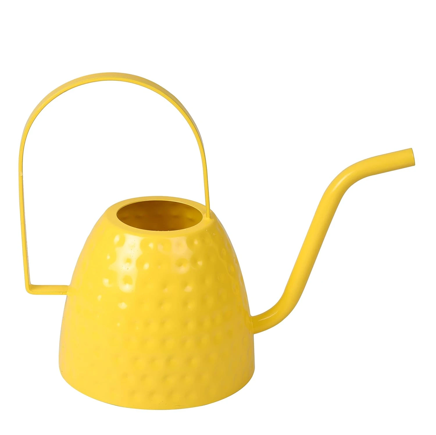 Craft Brio -A TRENDY HANDICRAFTS 1 L Green/Yellow Hammered Metal Watering Can (9.2 H X 11.5 L) view 1