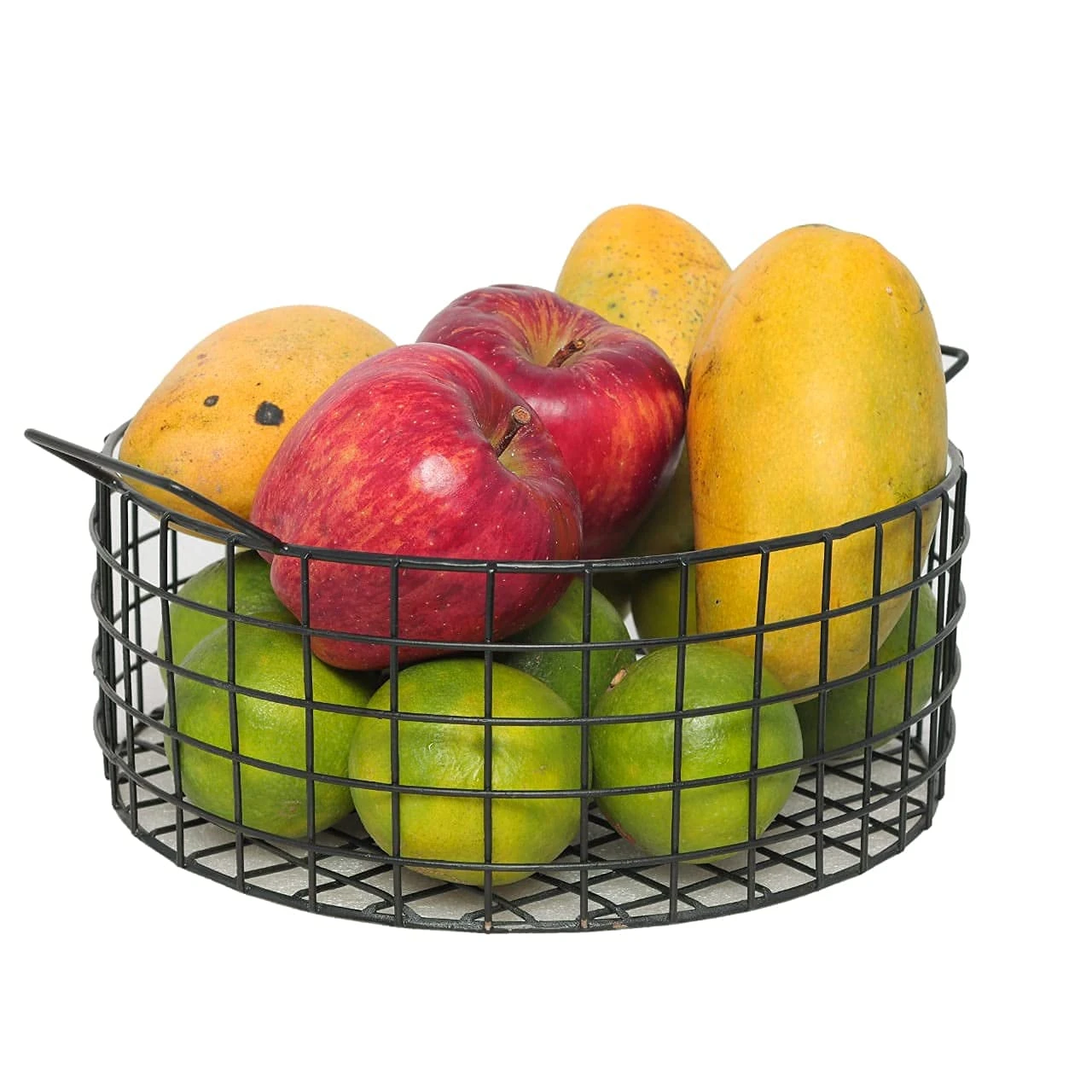 Craft Brio -A TRENDY HANDICRAFTS Wire Metal Round Basket Black Decorative Gifting for Storage Fruit and Organizing Kitchen and Bathroom Storage Pack of 1 & Size (10? Diameter, 5 In view 1