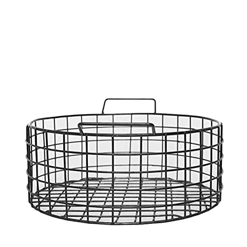 Craft Brio -A TRENDY HANDICRAFTS Wire Metal Round Basket Black Decorative Gifting for Storage Fruit and Organizing Kitchen and Bathroom Storage Pack of 1 & Size (10? Diameter, 5 In view 3
