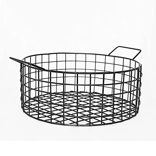 Craft Brio -A TRENDY HANDICRAFTS Wire Metal Round Basket Black Decorative Gifting for Storage Fruit and Organizing Kitchen and Bathroom Storage Pack of 1 & Size (10? Diameter, 5 In view 4