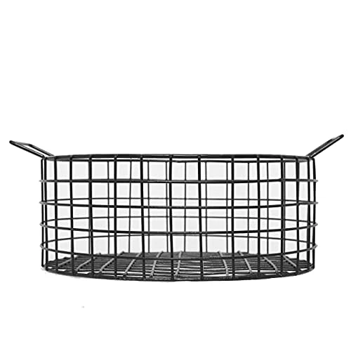 Craft Brio -A TRENDY HANDICRAFTS Wire Metal Round Basket Black Decorative Gifting for Storage Fruit and Organizing Kitchen and Bathroom Storage Pack of 1 & Size (10? Diameter, 5 In view 6