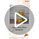 Craft Brio -A TRENDY HANDICRAFTS Set of 2 Nested Wire Wooden Lid Baskets Round Shape Trays Grey Finish For Storage Fruit Vegetable Kitchen Pantry Organizer Rust Free Resistant Meta view 3