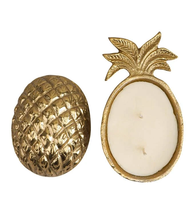 Craft Brio -A TRENDY HANDICRAFTS Gold Plated Aluminium Casting Pineapple Tealight Candle Holder Decorative Candle Stand for Home Party and Wedding (7 X 4 X 3.5 inches) view 5