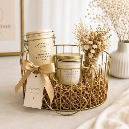 Oval Wire Decorative Gifting Basket with Handles | Gold Plated Metal Fruit & Gift Hamper Basket for Wedding, Festive & Home Decor | Multipurpose Storage Organizer Basket view 5
