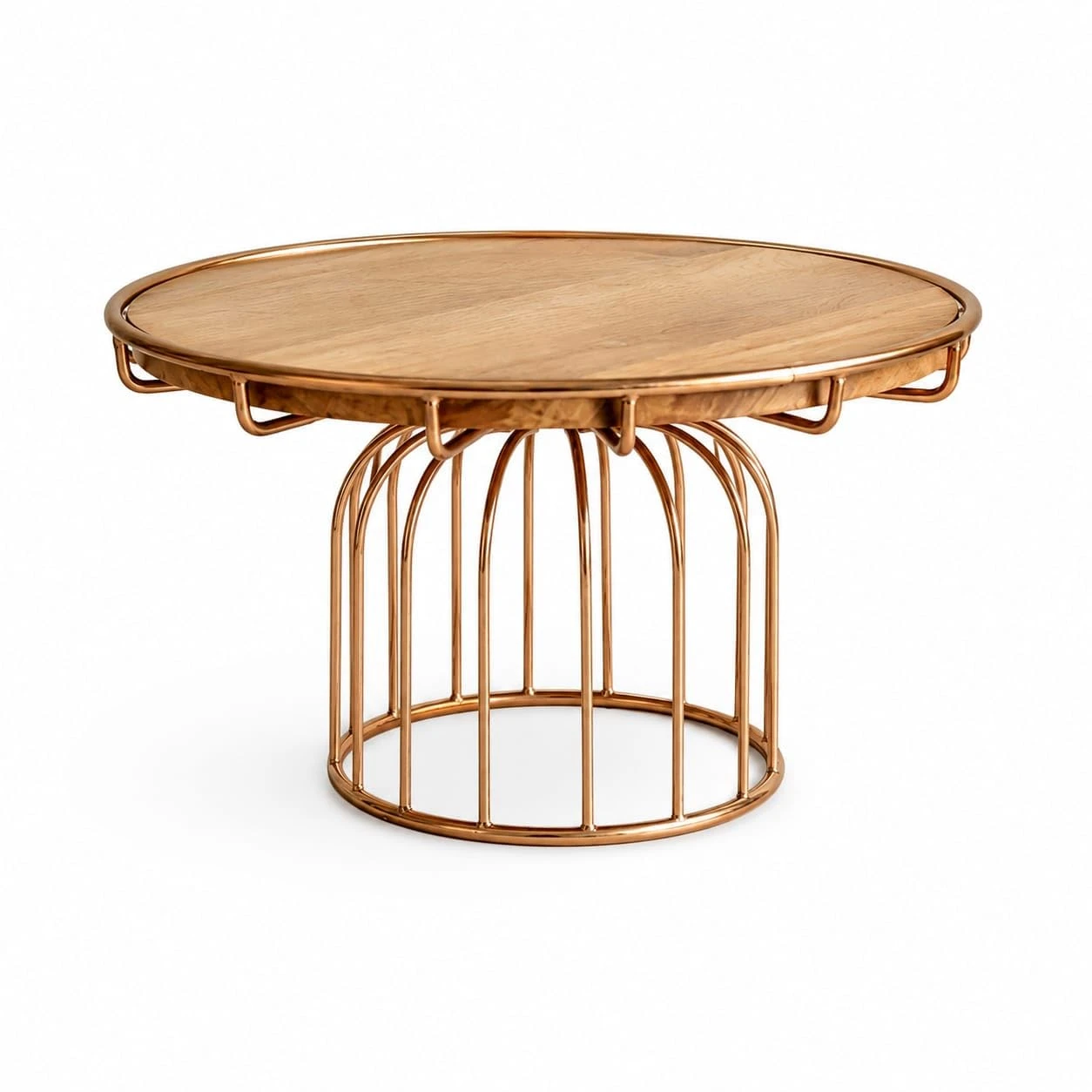 Wooden Top Cake Stand with Gold Plated Metal Stand, 10.2 Inch Round Dessert Display Stand, Premium Cake Pedestal for Birthday, Wedding, Party, Fruit Display & Home Décor (26 x 26 x view 1