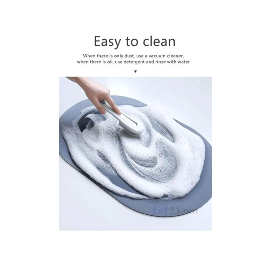 Tot2Hom Floor Mat 60 X 40 CM Anti Skid Rubber Quick Water Absorbent Door Mat | Machine Washable Soft Microfiber Waterproof Mat | Bedroom, Shower Room, Kitchen | Pack of (2, Bath Room) view 4