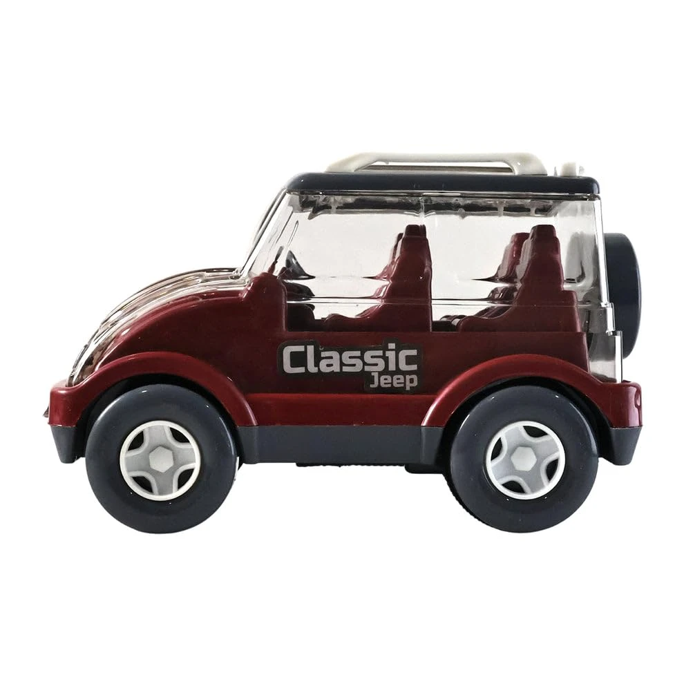 Friction Powered Classic Jeep Toy Car for Children – Durable Push and Go Vehicle with Bright Colors, No Battery Required, Safe & Non-Toxic Material for Indoor Outdoor Play (1 Pc)