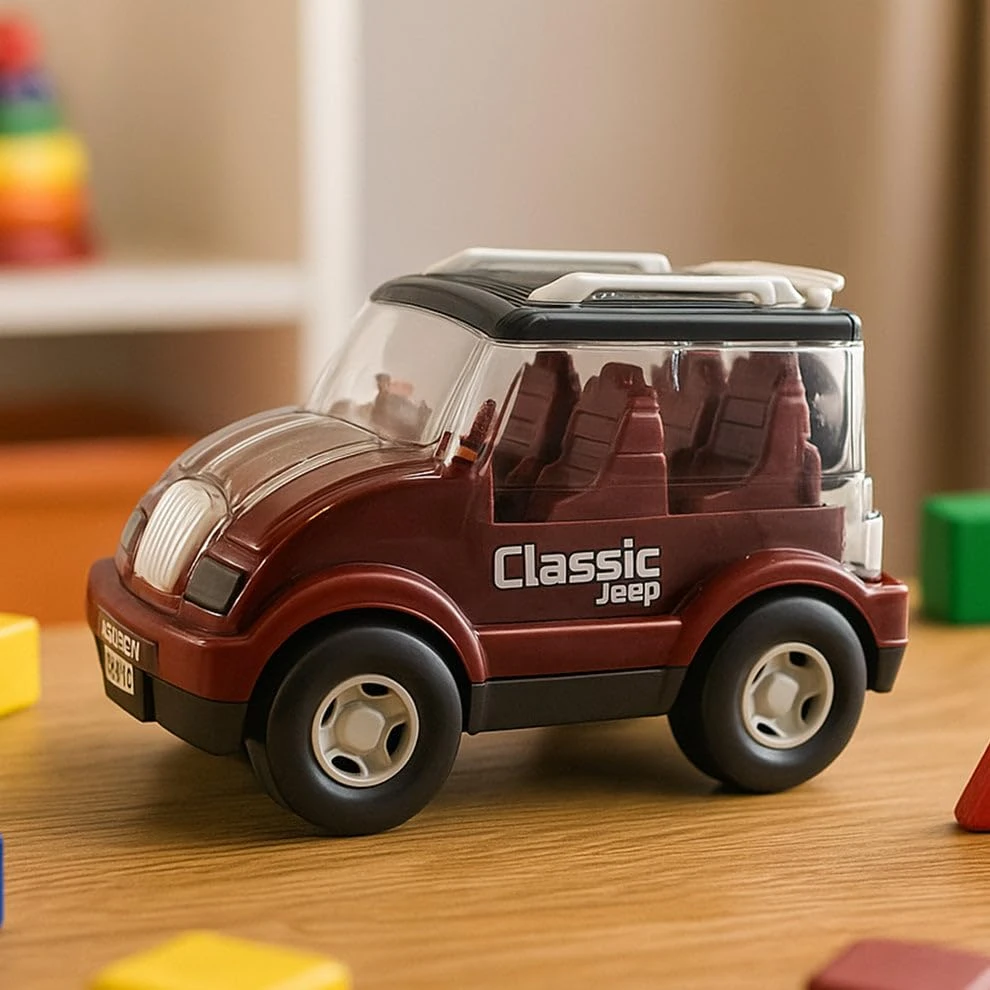 Friction Powered Classic Jeep Toy Car for Children – Durable Push and Go Vehicle with Bright Colors, No Battery Required, Safe & Non-Toxic Material for Indoor Outdoor Play (1 Pc) view 3