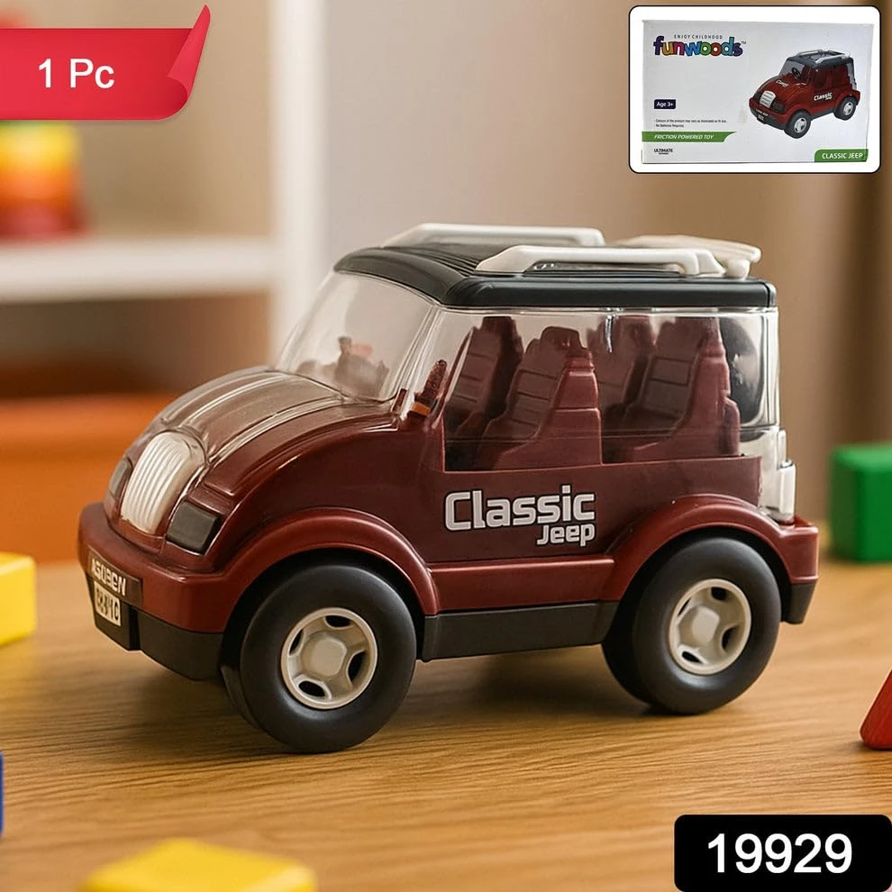 Friction Powered Classic Jeep Toy Car for Children – Durable Push and Go Vehicle with Bright Colors, No Battery Required, Safe & Non-Toxic Material for Indoor Outdoor Play (1 Pc) view 4