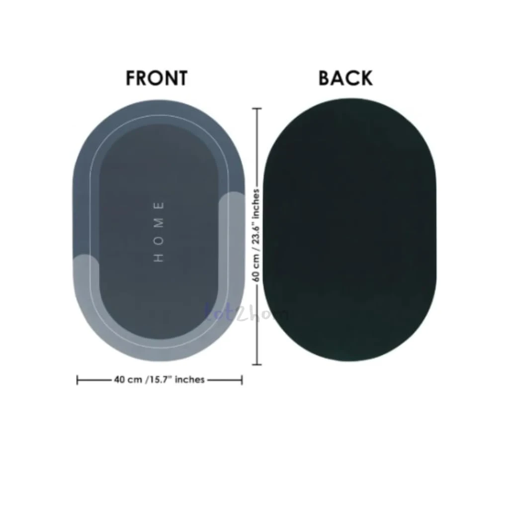 Tot2Hom Floor Mat 60 X 40 CM Anti Skid Rubber Quick Water Absorbent Door Mat | Machine Washable Soft Microfiber Waterproof Mat | Bedroom, Shower Room, Kitchen | Pack of (3, Happy Life) view 3