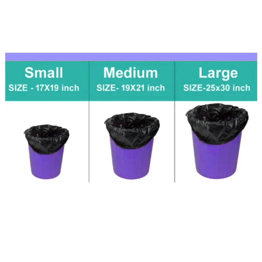 Tot2hom Large Size Garbage Bags Black 25 x 30 Inches – Pack of 1 Roll - 30 Bags | with Tie-String | Strong Leak-Proof Dustbin Covers for Home, Kitchen, Restaurants, hospitals, office view 4