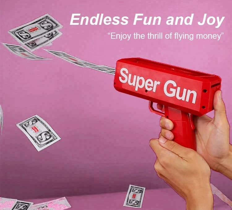 Design Studio The Cash Cannon Money Gun Toy for Kids and Adults with 1 Bundle of Fake Dollar for Flawless Enjoyment - Suitable for Parties, Weddings, Birthdays - Press The Trigger and See The Magic view 2