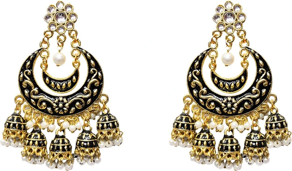 Tahaniya Chaandvaali Noor Crescent Harmony Jhumka Jhumki Earring and Chandbali Earring view 1