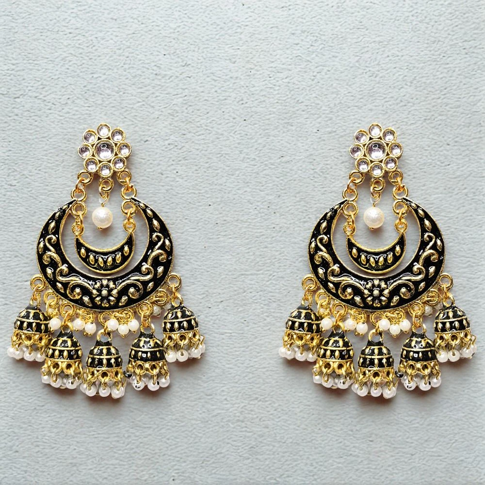 Tahaniya Chaandvaali Noor Crescent Harmony Jhumka Jhumki Earring and Chandbali Earring view 3