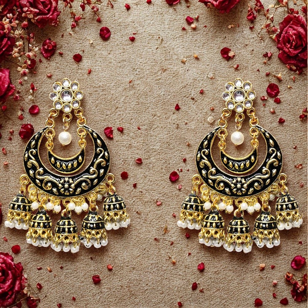 Tahaniya Chaandvaali Noor Crescent Harmony Jhumka Jhumki Earring and Chandbali Earring view 4