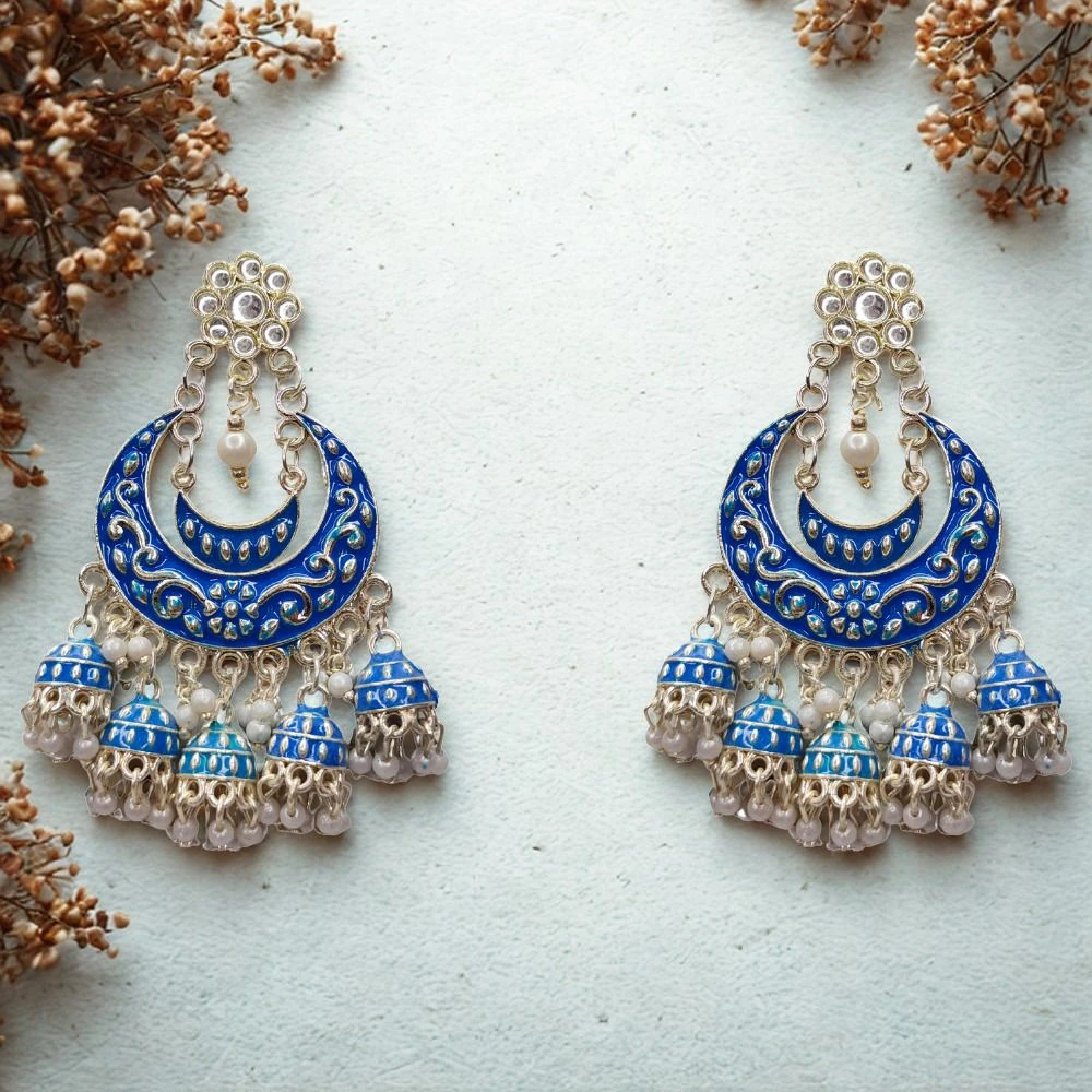 Tahaniya Chaandvaali Noor Crescent Harmony Jhumka Jhumki Earring and Chandbali Earring view 3