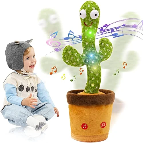 Dancing Cactus Talking Toy, Cactus Plush Rechargeable Toy, Wriggle & Singing Recording Repeat What You Say Funny Education Toys for Babies Children Playing, Home Decorate (Cactus Toy) view 2