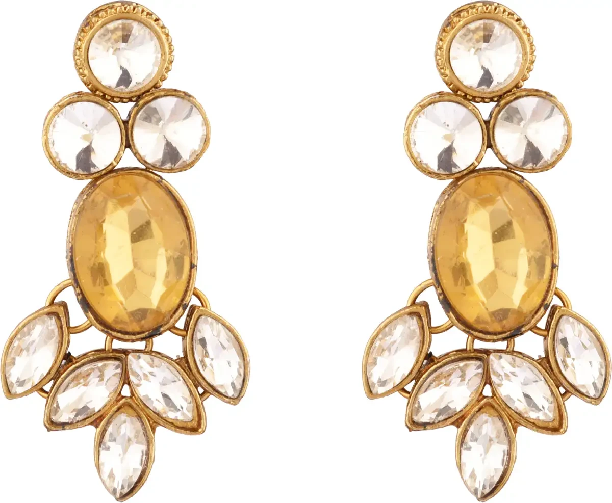 CATALYST CV :20 DARK PINK OVAL EARRING Crystal Alloy Drops & Danglers view 1