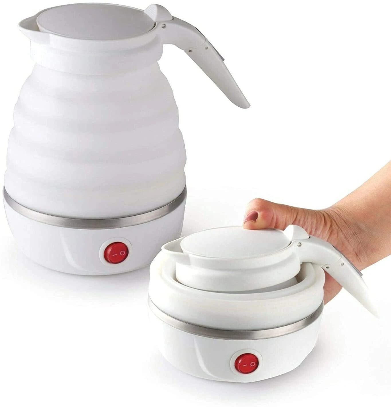 Design Studio Foldable Electric Kettle | Travel Portable Kettle with Foldable Silicone Electric | 750 ml Insulation Heating Boiler Tea Pot for Camping | Egg Boiler | Office Use view 1