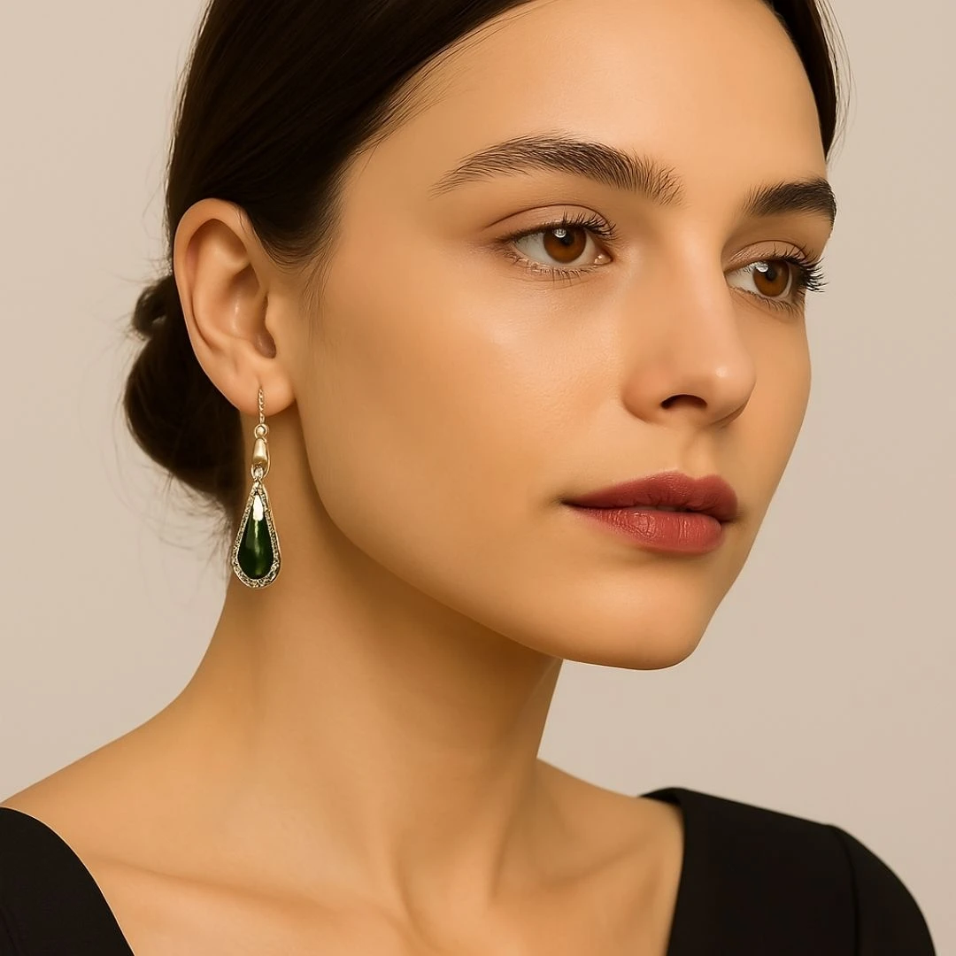Tahaniya Tear Drop Korean Earrings Drops & Danglers view 2